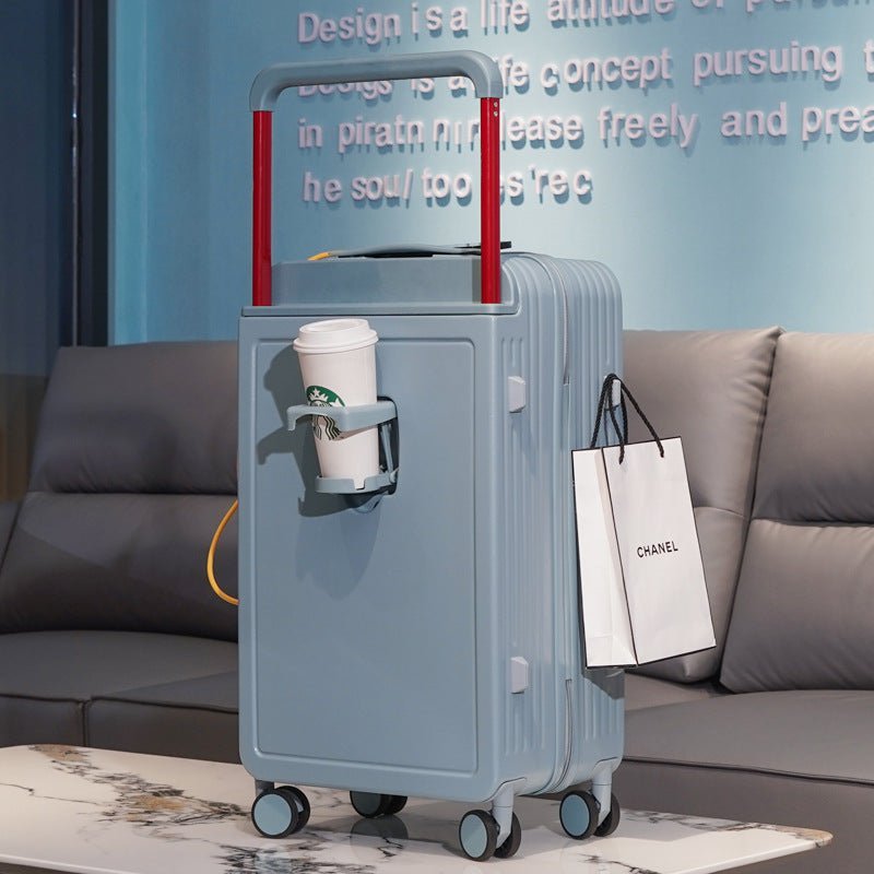 p LovelyRLovely Draw-bar Wide Password Lug Light Gray Blue / 18 Inches LovelyRLovely Draw-bar Wide Password Luggage