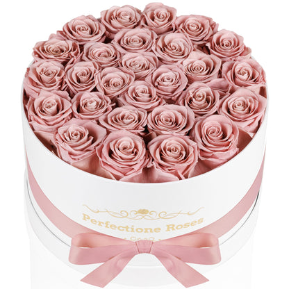 Perfectione Roses Home Perfectione Roses Forever Real Roses in a Box, Preserved Rose That Last Up to 3 Years, Flowers for Delivery Prime Birthday Valentines Day Gifts for Her, Mothers Day Flower (DUSTY ROSE)