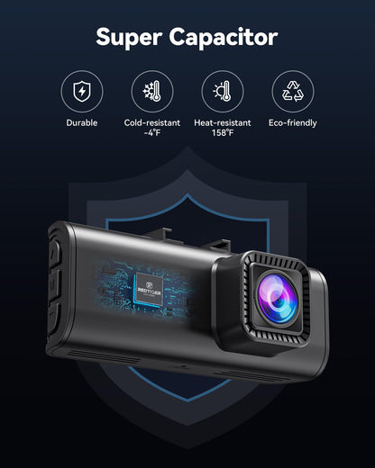 REDTIGER REDTIGER Dash Cam Front Rear, 4K/2.5K Full HD Dash Camera for Cars, Included 32GB Card, Built-in Wi-Fi GPS, 3.16” IPS Screen, Night Vision, 170°Wide Angle, WDR, 24H Parking Mode(F7NP)