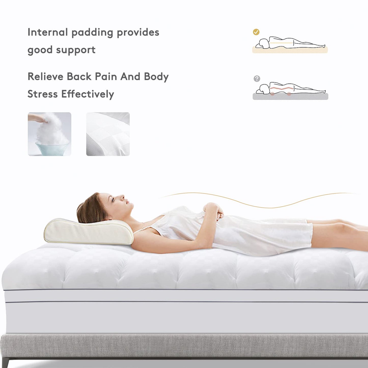 SameBed SameBed Mattress Topper Queen,Extra Thick Mattress Pad Cover for Back Pain,Cooling Mattress Protector with 8-21 Inch Deep Pocket,Overfilled Down Alternative Filling