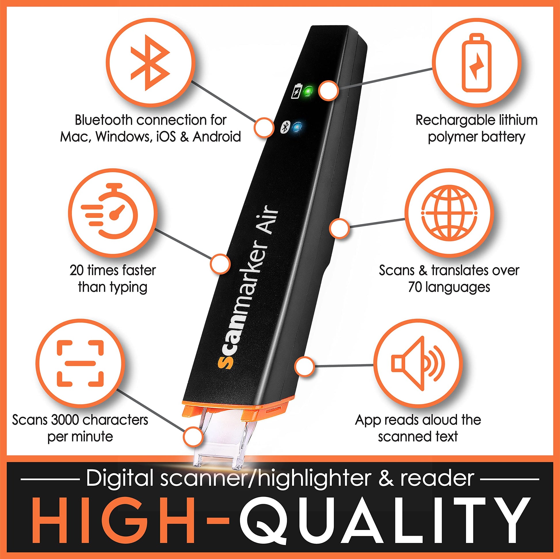 Scanmarker Scanmarker Air Pen Scanner & Translation Pen | Reading Pen for Dyslexia, Students & Professionals - Compatible with Mac, Windows, iOS & Android