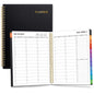 SUNEE SUNEE 2025 Appointment Book, Quarter-Hourly, Weekly & Monthly - from January 2025 - December 2025, 8.5"x11" Weekly Planner, Flexible Cover, Note Pages, Pockets, Bookmark, Spiral Binding, Black