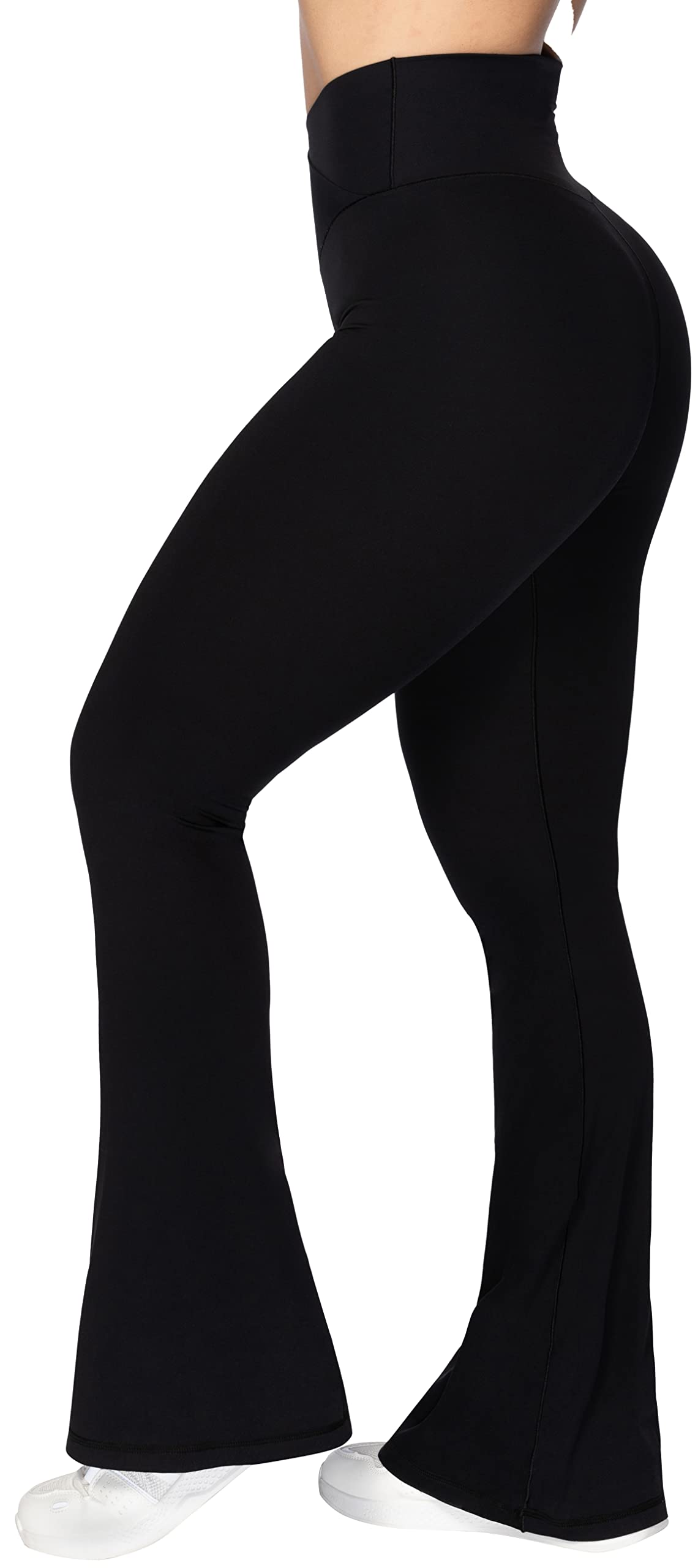 Sunzel Sunzel Flare Leggings, Crossover Yoga Pants for Women with Tummy Control, High-Waisted and Wide Leg Black