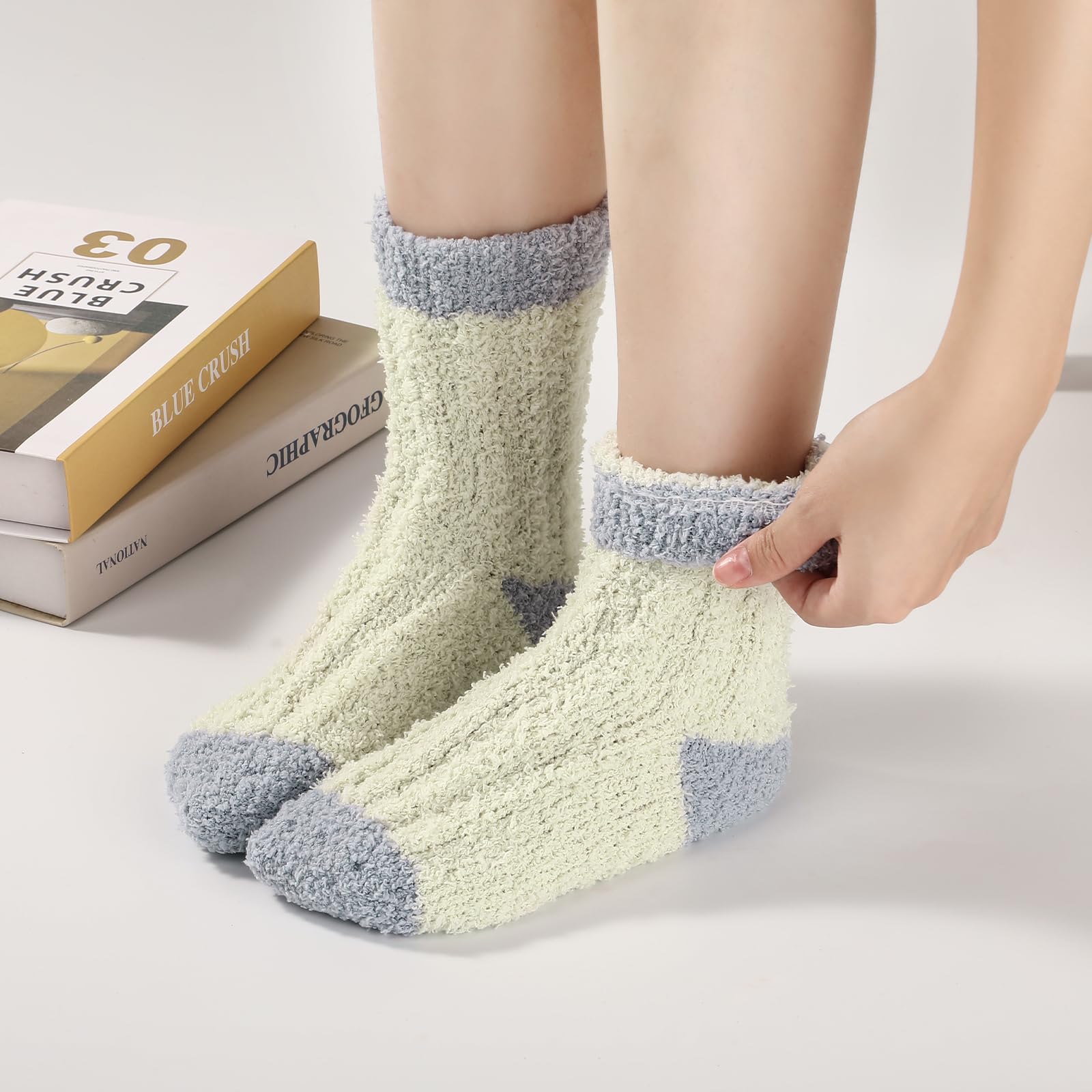 Tavaleu Tavaleu Fuzzy Socks for Women, Fluffy Socks Women, Winter Cozy Socks, Warm Slipper Socks, Soft Home Sleeping Socks for Women