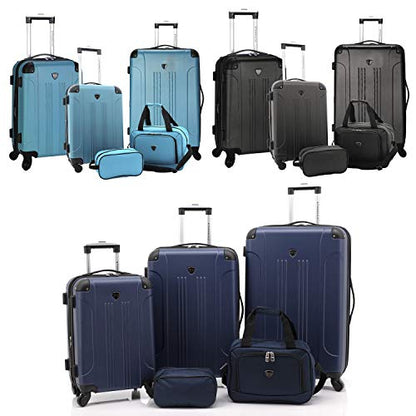 Travelers Club Travelers Club Chicago Hardside Expandable Spinner Luggage, Teal, 5 Piece Set