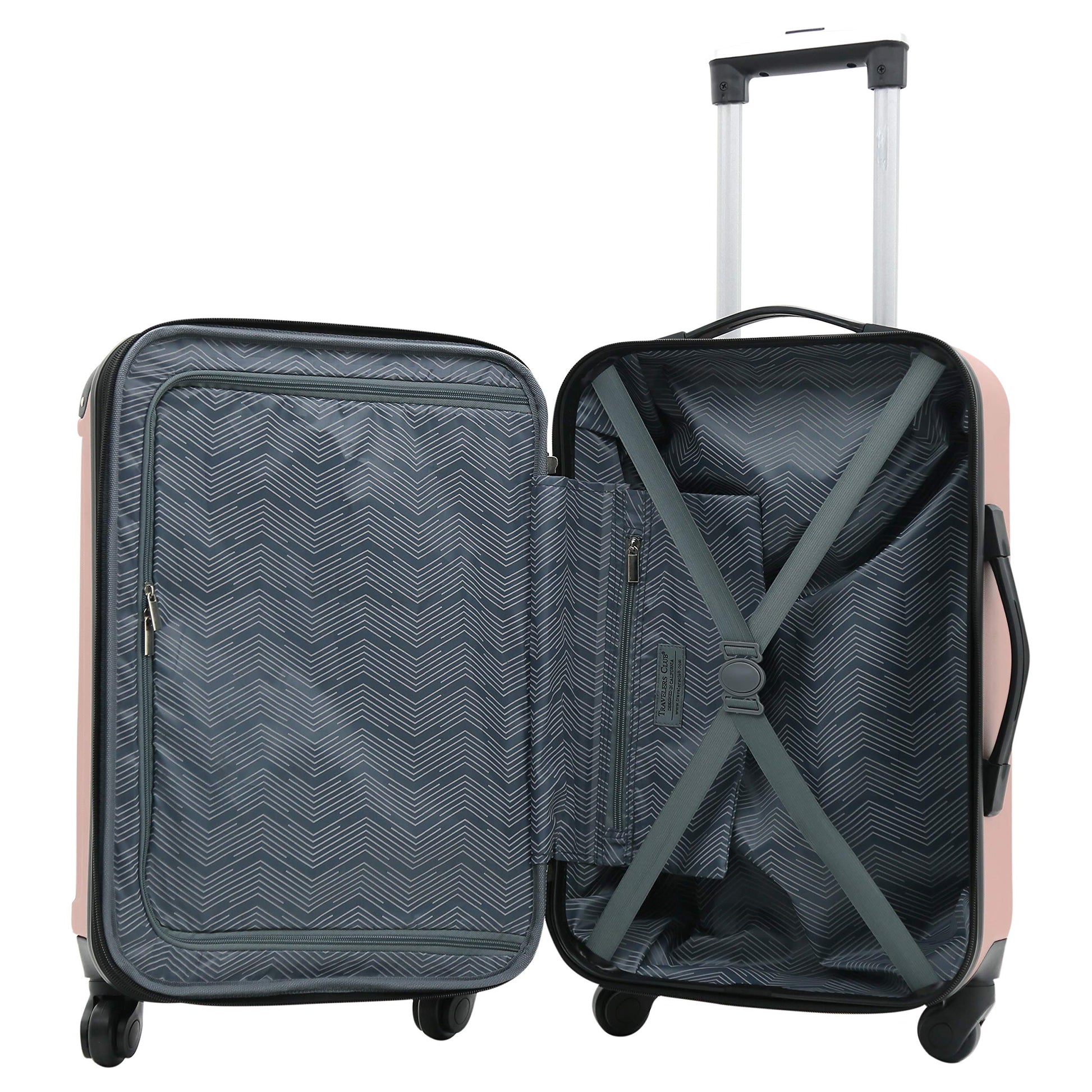 Travelers Club Travelers Club Midtown Hardside Luggage Travel, Rose Gold, 4-Piece Set