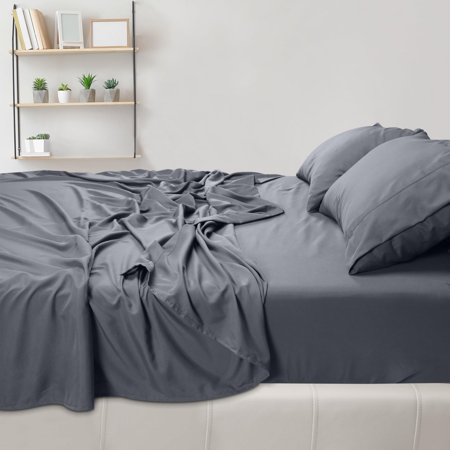 Utopia Bedding Utopia Bedding Queen Sheet Set - Brushed Microfiber - Soft Bed Sheets for Queen Size Bed Set - Luxury Bedding Sheets with Fitted Sheet, Flat Sheet & 2 Pillow Cases - Deep Pocket (Grey)