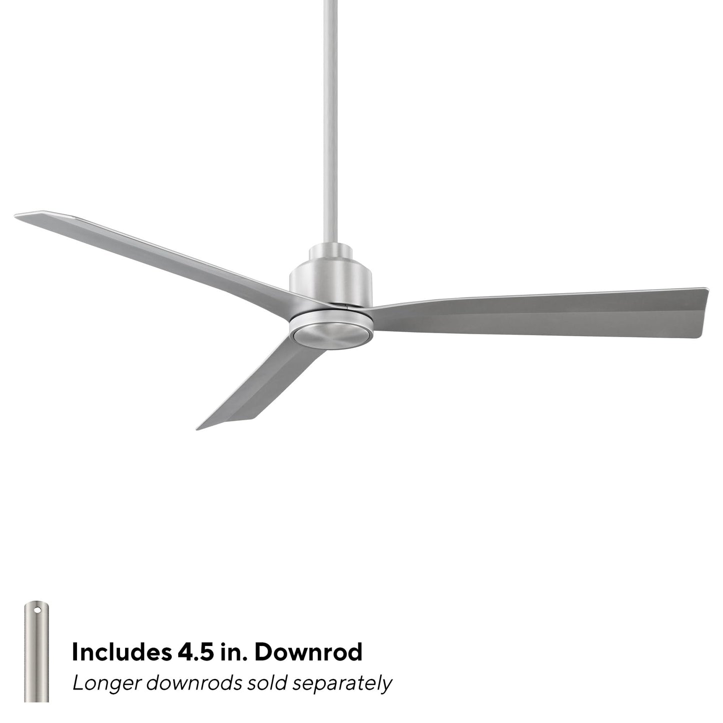 WAC Lighting WAC Smart Fans Clean Indoor and Outdoor 3-Blade Smart Home Ceiling Fan 52in Brushed Aluminum with Remote Control works with Alexa and iOS or Android App