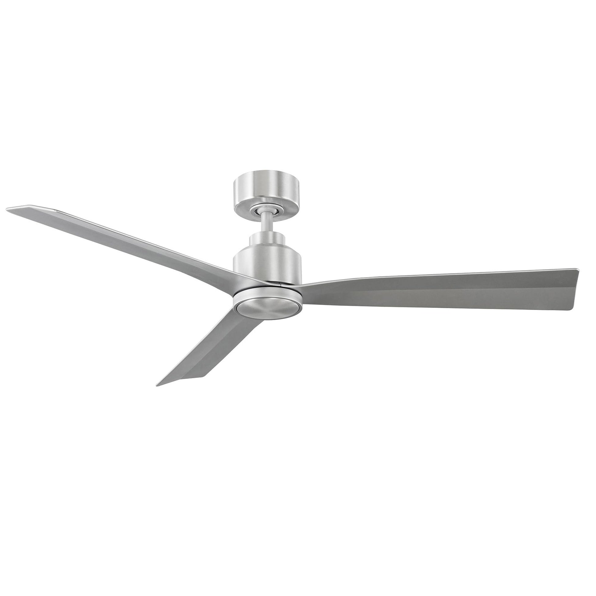 WAC Lighting WAC Smart Fans Clean Indoor and Outdoor 3-Blade Smart Home Ceiling Fan 52in Brushed Aluminum with Remote Control works with Alexa and iOS or Android App