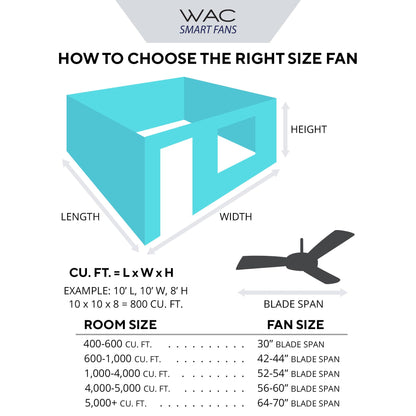 WAC Lighting WAC Smart Fans Clean Indoor and Outdoor 3-Blade Smart Home Ceiling Fan 52in Brushed Aluminum with Remote Control works with Alexa and iOS or Android App