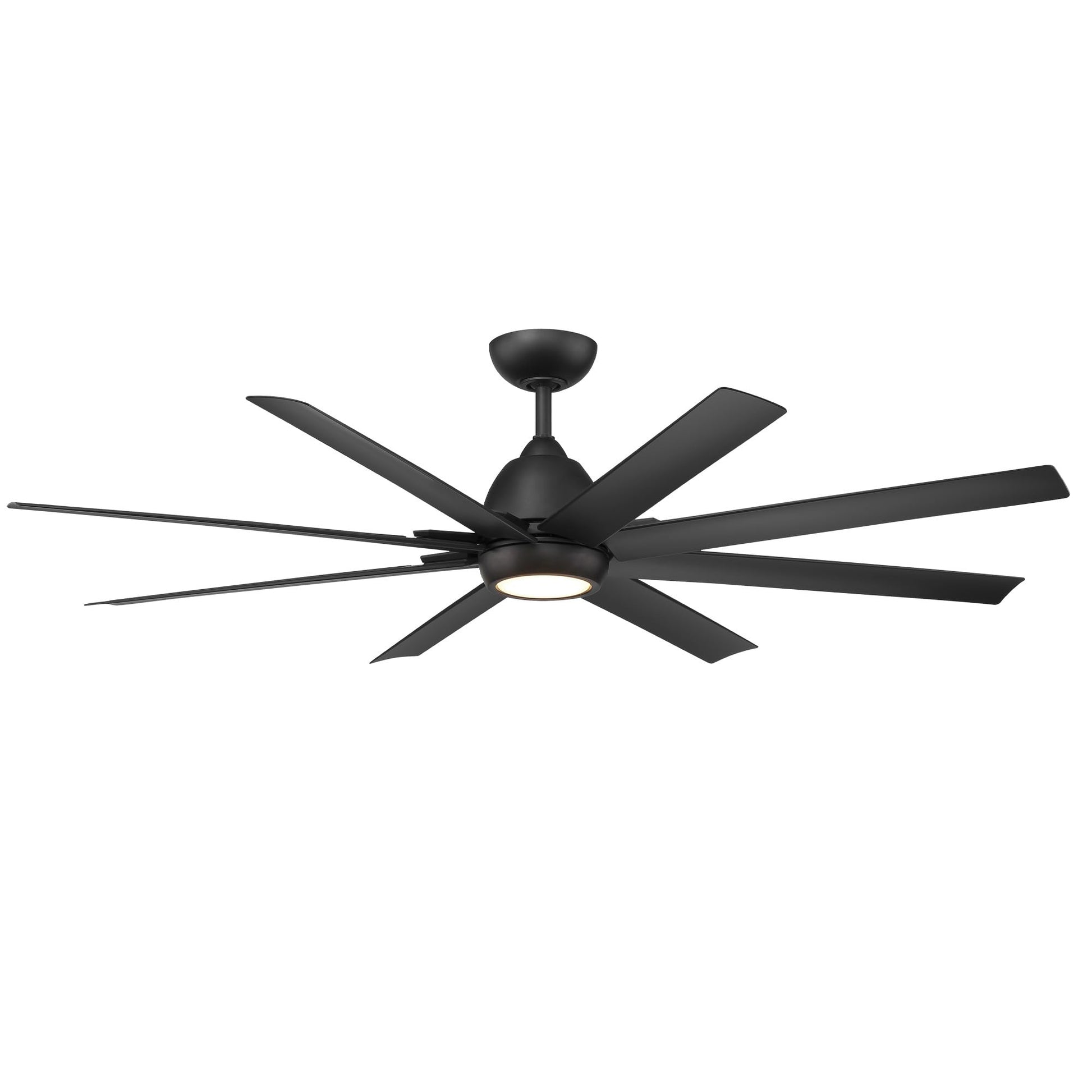 WAC Lighting WAC Smart Fans Mocha XL Indoor and Outdoor 8-Blade Smart Home Ceiling Fan 66in Matte Black with 3000K LED Light Kit and Remote Control works with Alexa and iOS or Android App