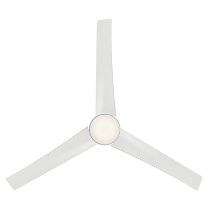 WAC Lighting WAC Smart Fans Sonoma Indoor and Outdoor 3-Blade Smart Home Ceiling Fan 56in Matte White with 3000K LED Light Kit and Remote Control works with Alexa and iOS or Android App